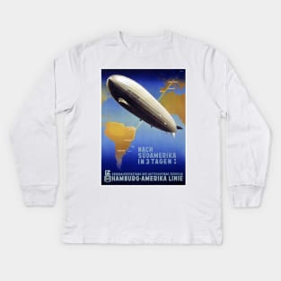 Vintage Travel Poster Germany Graf Zeppelin Kids Long Sleeve T-Shirt